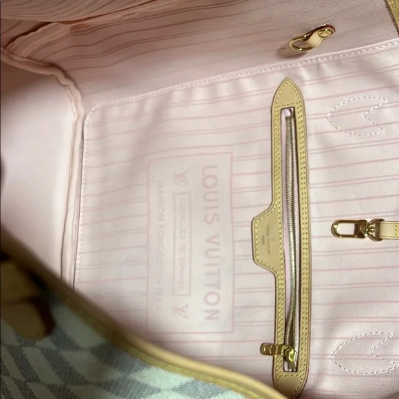 Louis Vuitton Damier Azur Neverfull MM, rose ballerine interior, - Picture 4 of 17